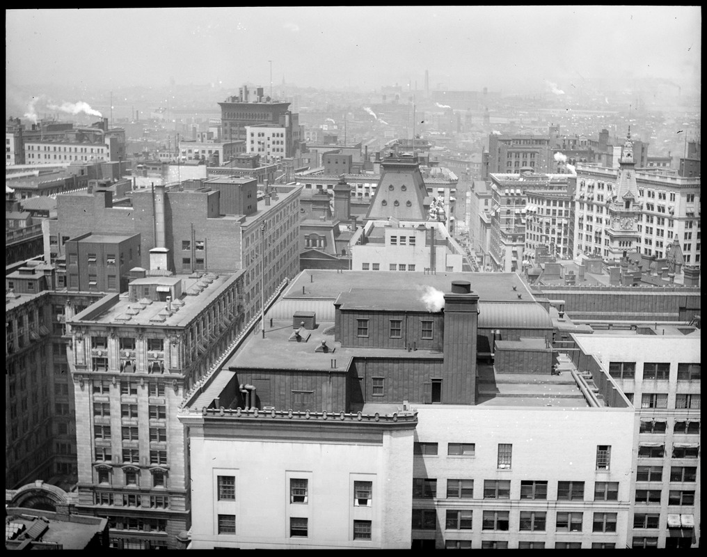 Bird's eye view of Post Office Square from roof of United States Shoe Machinery Building