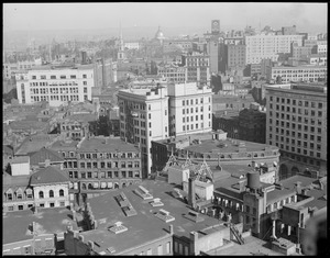 Bird's eye view from new United Shoe Machinery Building toward State House