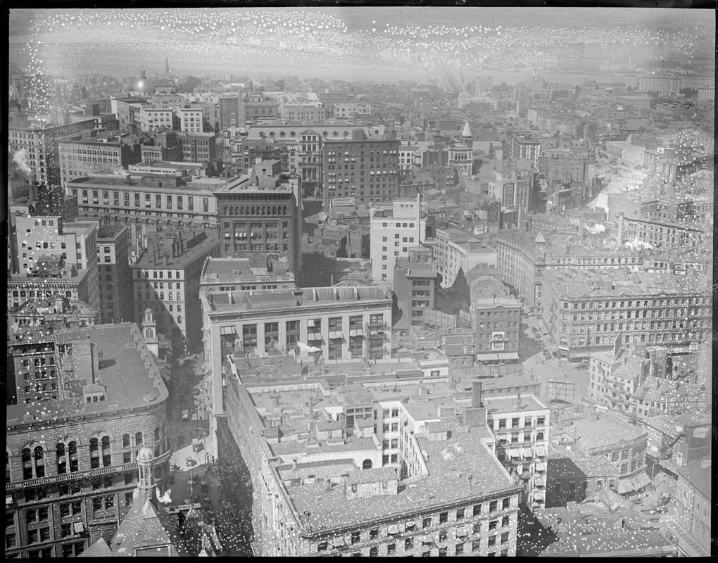 Bird's eye view of Scollay Square area