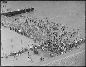 Bird's eye view of bathers, North End park