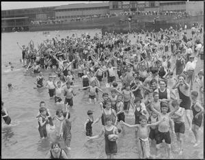 Swimmers in North End park