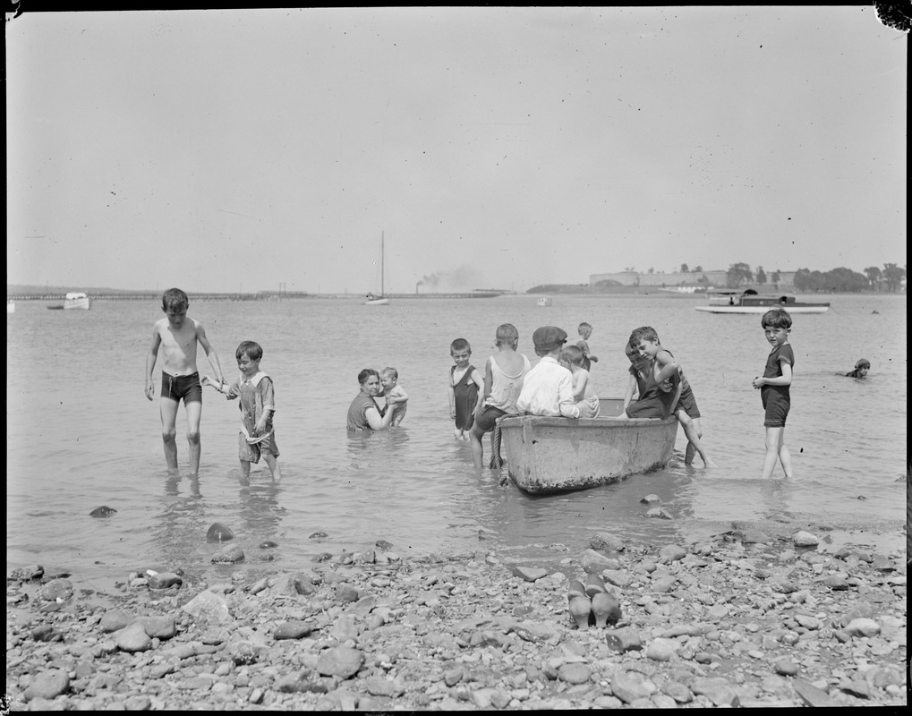 Kids at the beach in South Boston