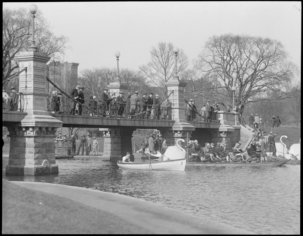 Swan boats and bridge, Boston Public Garden