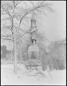 Sumner statue, Public Garden, in the snow