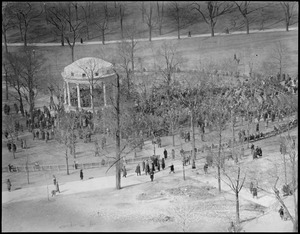 Crowd gathered near Parkman Bandstand, Boston Common