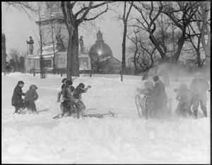 Snow ball battle, Boston Common