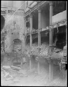 Inside of the post office building during demolition