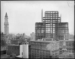 Post office under construction from the Parker House