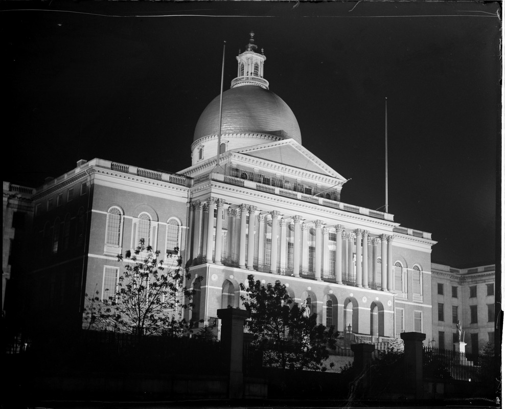 Mass. State House at night