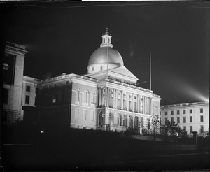 Mass. State House at night