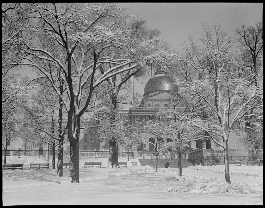 State House after a big snowstorm