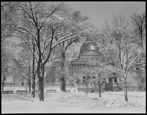 State House after a big snowstorm