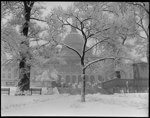 State House after a snowstorm