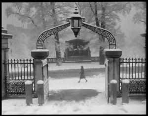 State House gateway after a snowstorm