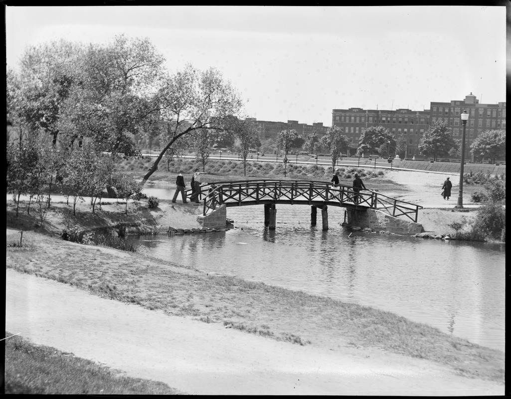 Water and foot bridge, Fenway