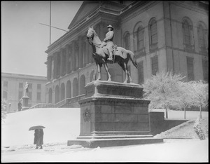 State House, Gen. Joe Hooker's statue covered with snow