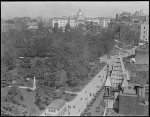 State House from Oliver Ditson Building, Tremont St. Bird's eye view State House in distance