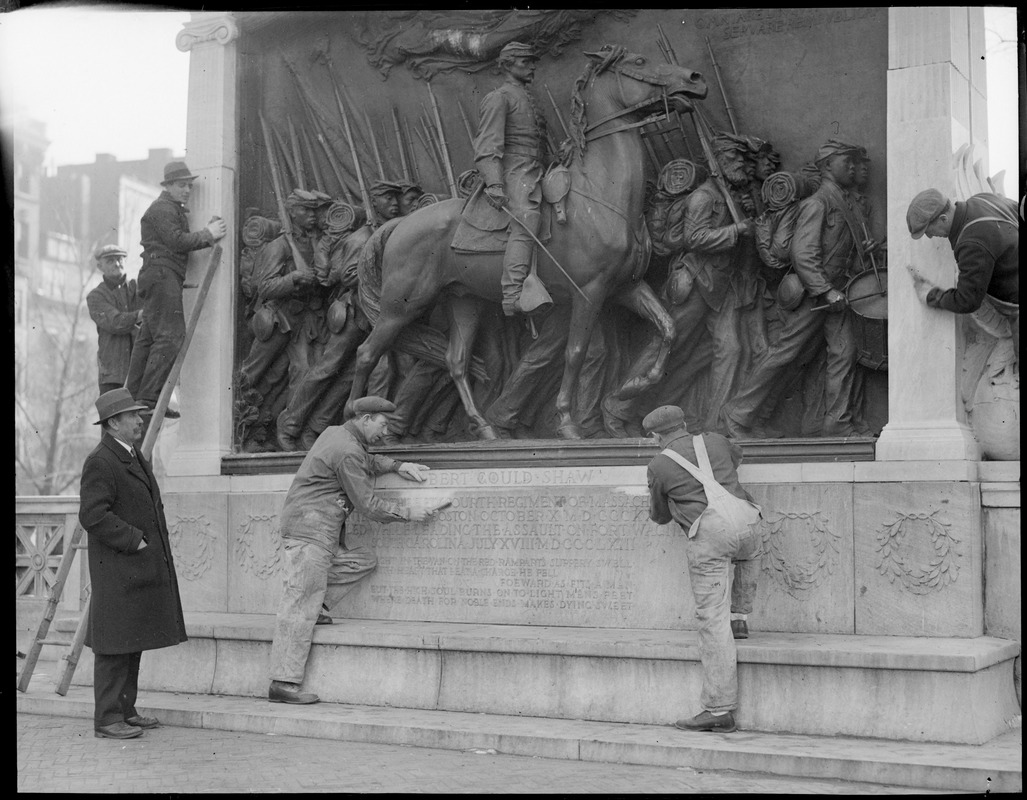 Beacon St. statues - Robert Gould Shaw memorial is cleaned