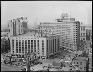 Park Square from Walker Building, showing Hotel Statler, Motor Mart and gas building