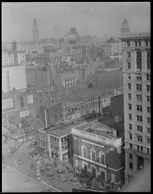 Tremont Street and Stuart Street, Theatre District, from Elks Hotel