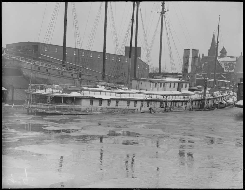 Sunken ferry (steamship): Boston Harbor - East Boston(?)
