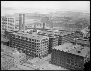 View of Fort Point Channel area from United Shoe Machinery Building toward South Boston Army Base