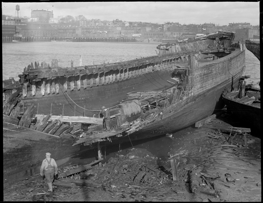 Boat graveyard at Chelsea Creek to be converted to a beach for kids. Work started on Jan. 28, 1932, near corner of Condon and Meridian Streets.