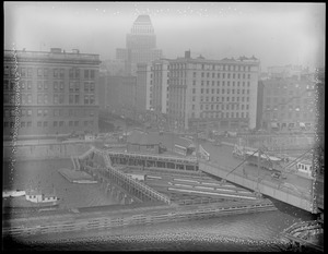 View of Fort Point Channel at Summer St. toward United Shoe Machinery Building