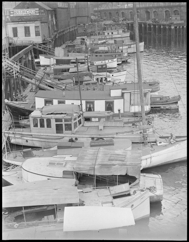 Houseboats under Warren Ave. Bridge - Charlestown