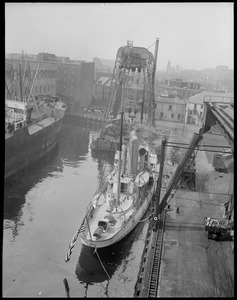 Huge crane Hercules & Coast Guard at Navy Yard - Boston, Hoosac Pier no. 44, left