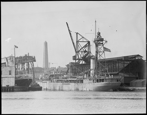 USS Patoka in Navy Yard - Bunker Hill Monument in background