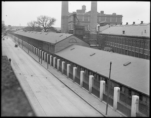 New fence along rope walk building at the Charlestown Navy Yard, along Chelsea St.