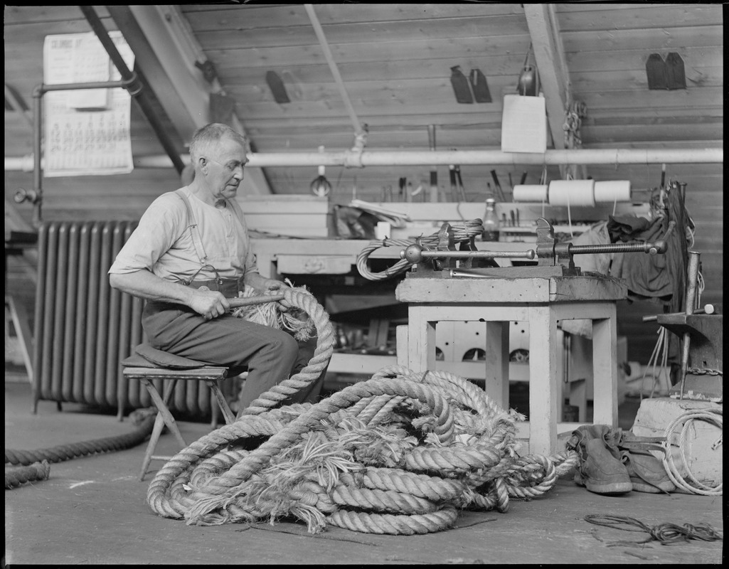 Working on rope at the Navy Yard