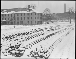 Snow-covered chains at Charlestown Navy Yard