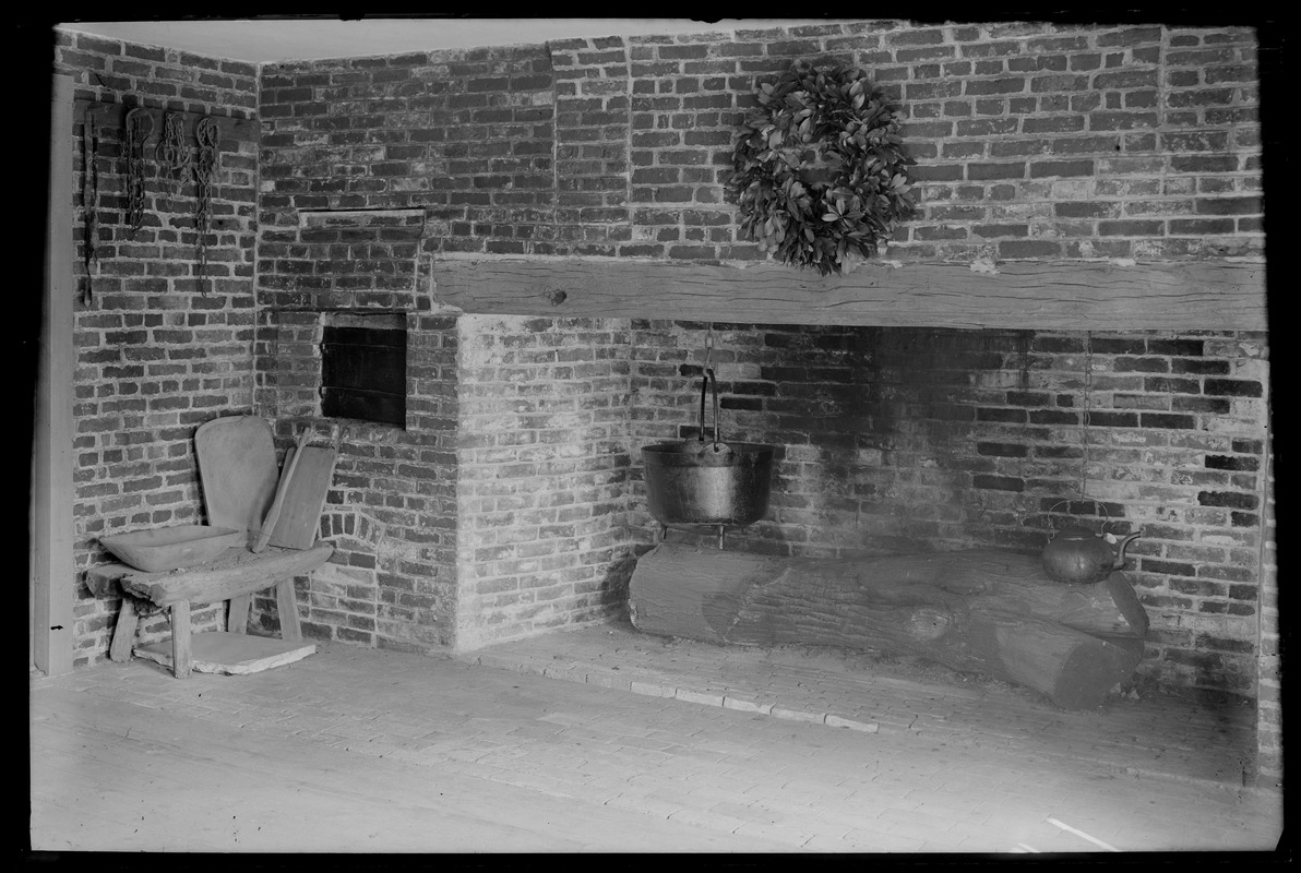 Fireplace, probably Royall House in Medford