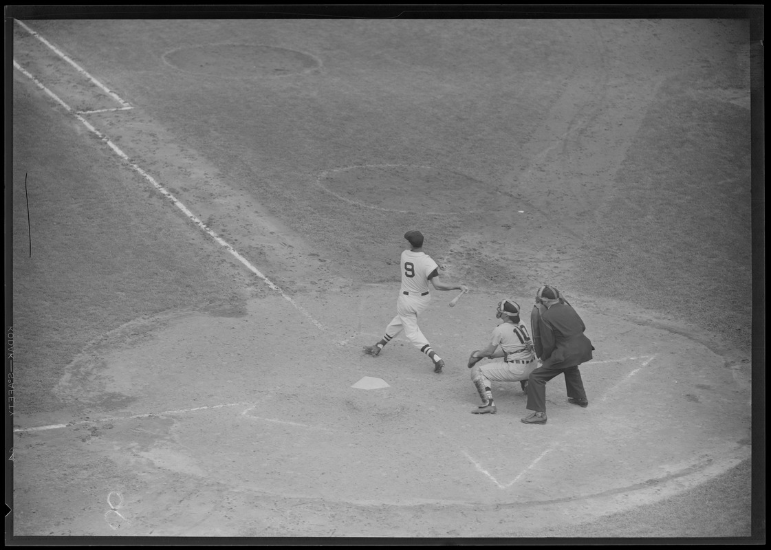 Ted Williams batting at Fenway