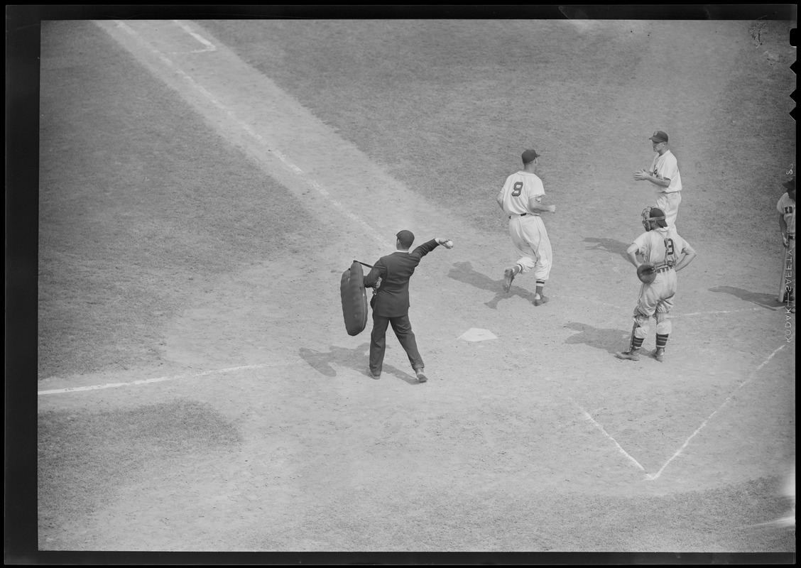 Ted Williams at work around the plate at Fenway