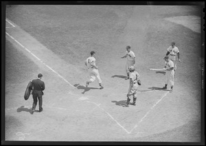 Ted Williams at work around the plate at Fenway