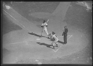 Ted Williams being walked intentionally in game against Chicago. He was passed 3 times.