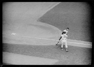 Ted Williams rounds 3rd heading for home during Fenway home run
