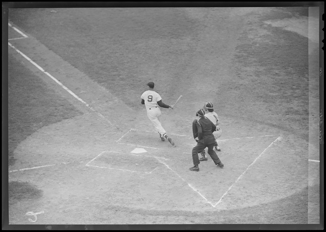 Ted Williams at bat at Fenway