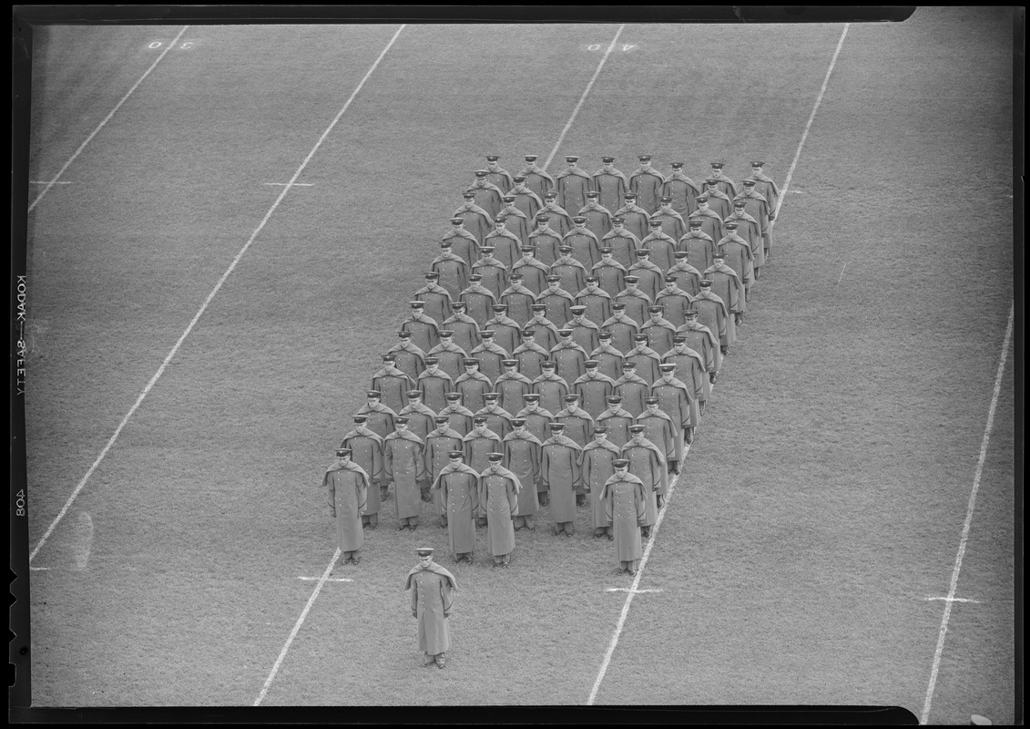 Army cadets on field at Harvard Stadium, Harvard vs. Army