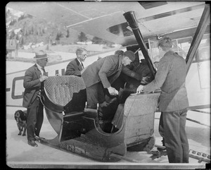 Lake Ste. Agnes - Quebec, Canada. Floyd Bennetts last ride - the brave hero was taken sick performing his duty to give health to the German Flyers and was sent in a sleigh to Quebec Hospital where he died of double pneumonia at 10:45 A.M., Wednesday, April 25, 1928.