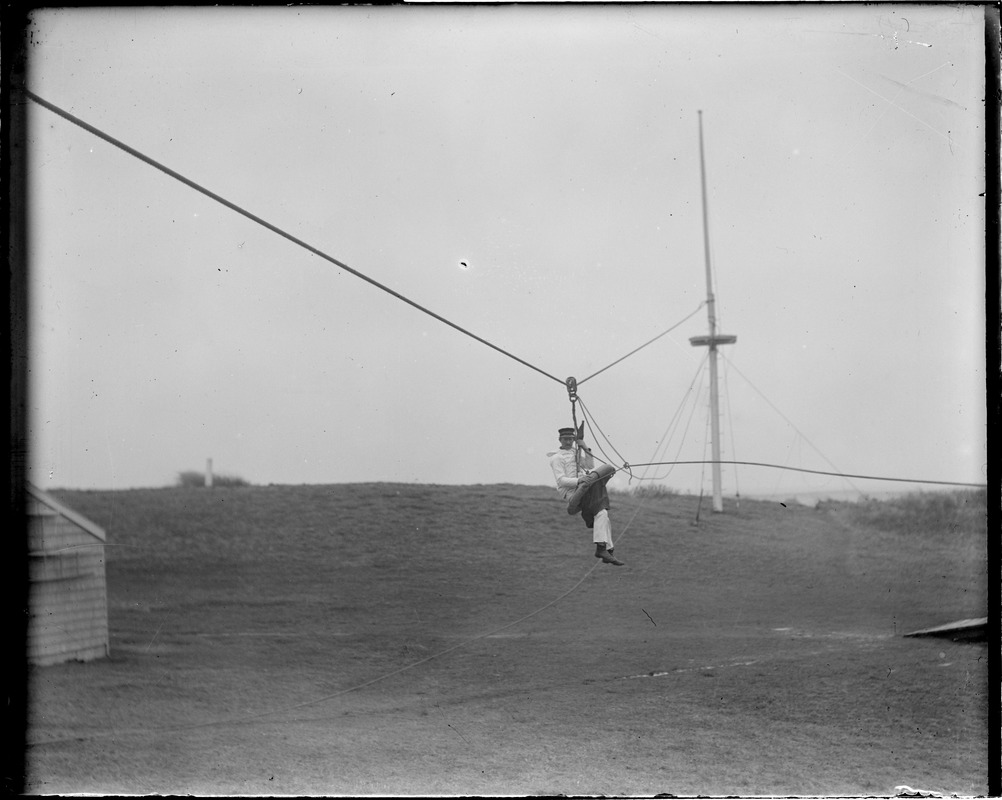 Breeches Buoy in action Digital Commonwealth