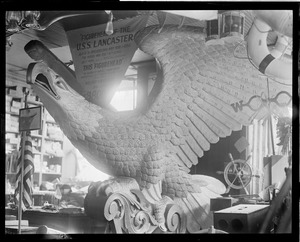 Golden eagle figurehead from USS Lancaster, Atlantic Ave.