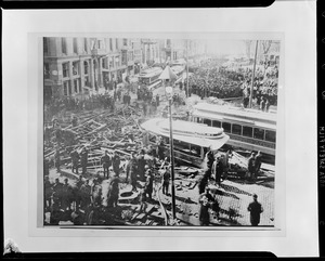 Subway explosion - corner Boylston and Tremont Sts. 17 minutes after noon. Six dead two fatally hurt, $475,000 - damages paid