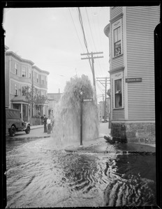 Water main break on Raven Street, Dorchester