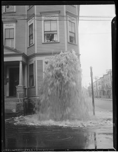 Water main break on Raven Street, Dorchester