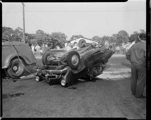 Overturned auto
