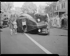 Overturned auto